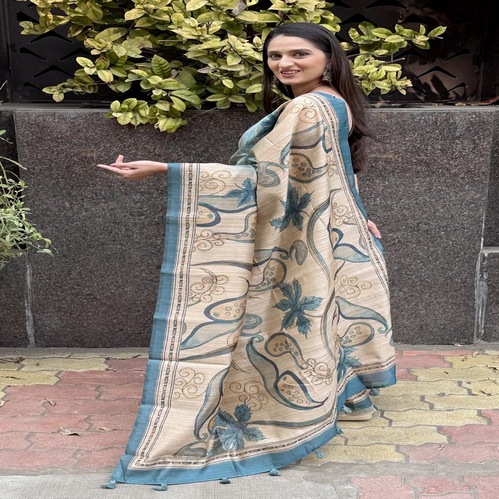 Floral Printed Fancy Saree