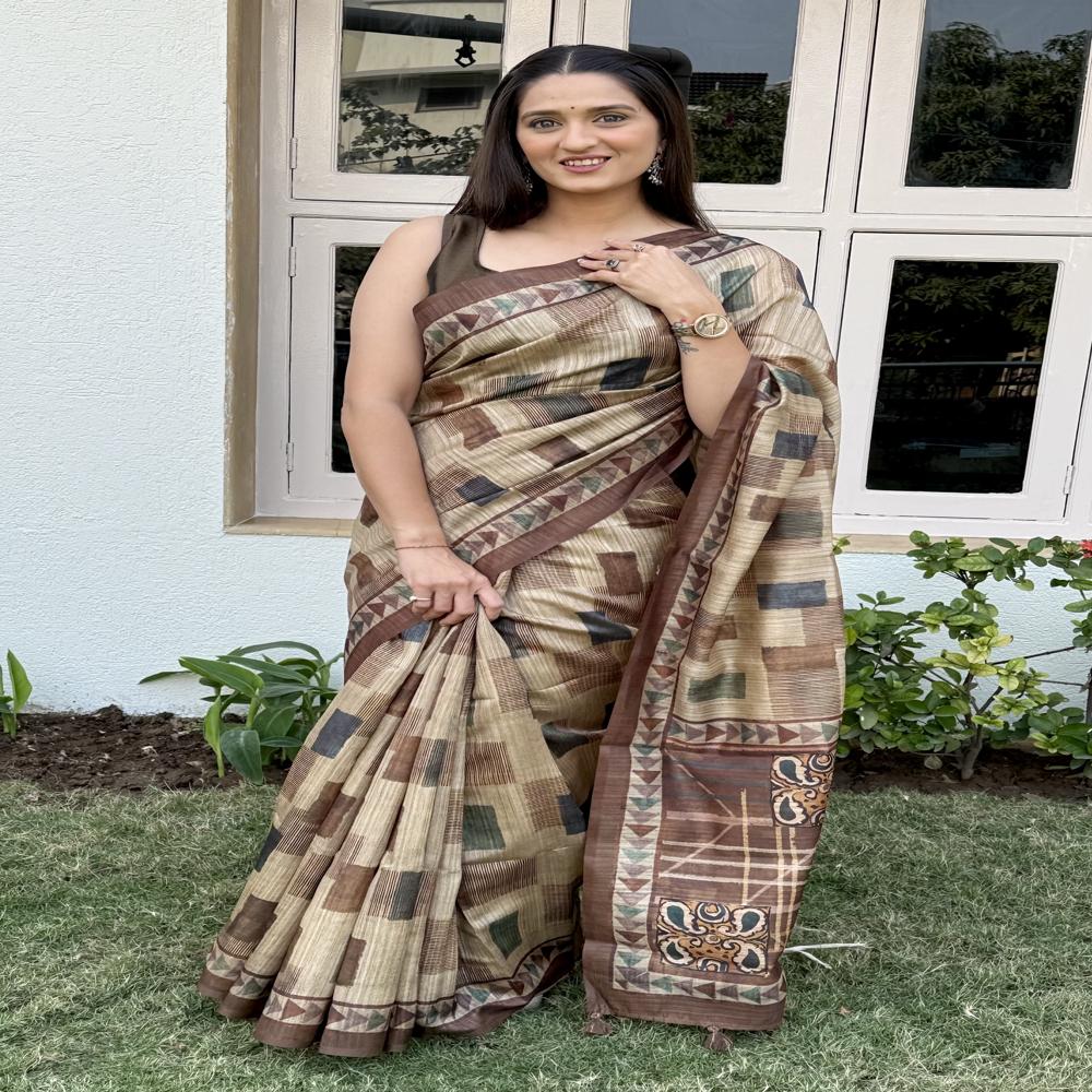  Add Video  Add PDF  Fancy Brown Saree 