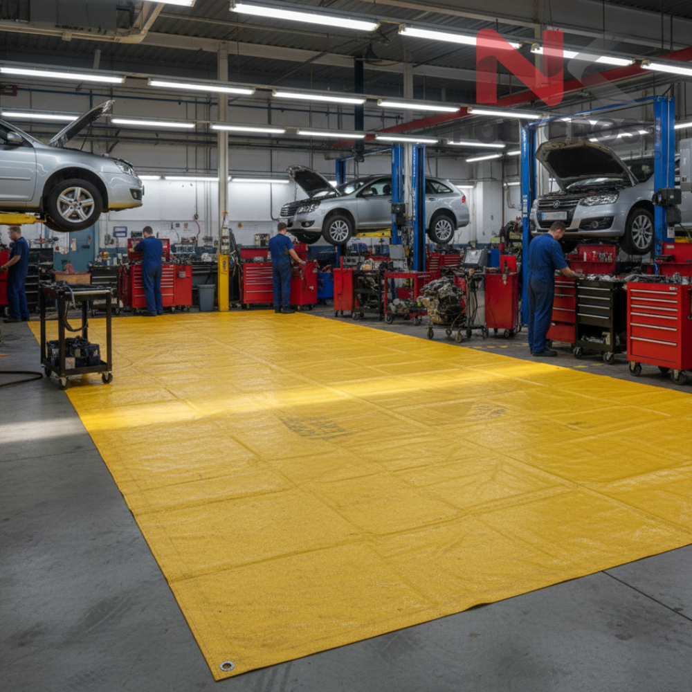 Auto Workshop Floor Cover - Color: Blue