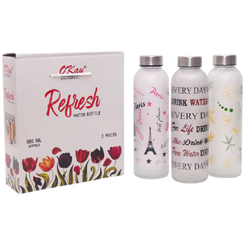 Double Colour Refresh Water Bottle 3 Pcs 500ml