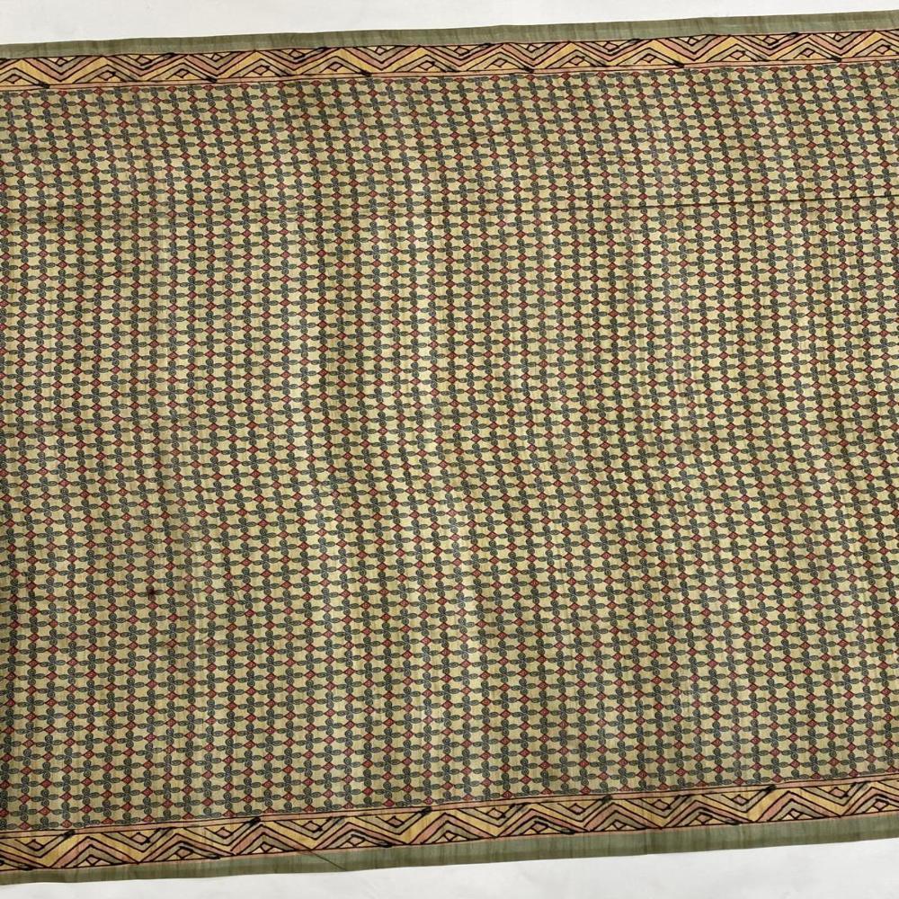   Grey Kalmkari  Printed Saree