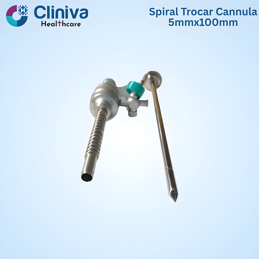 Laparoscopic Spiral Trocar Cannula Metal 5mmx100mm