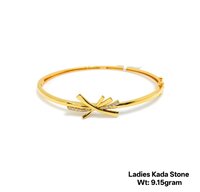 22KT New Design Gold Ladies Kada Stone