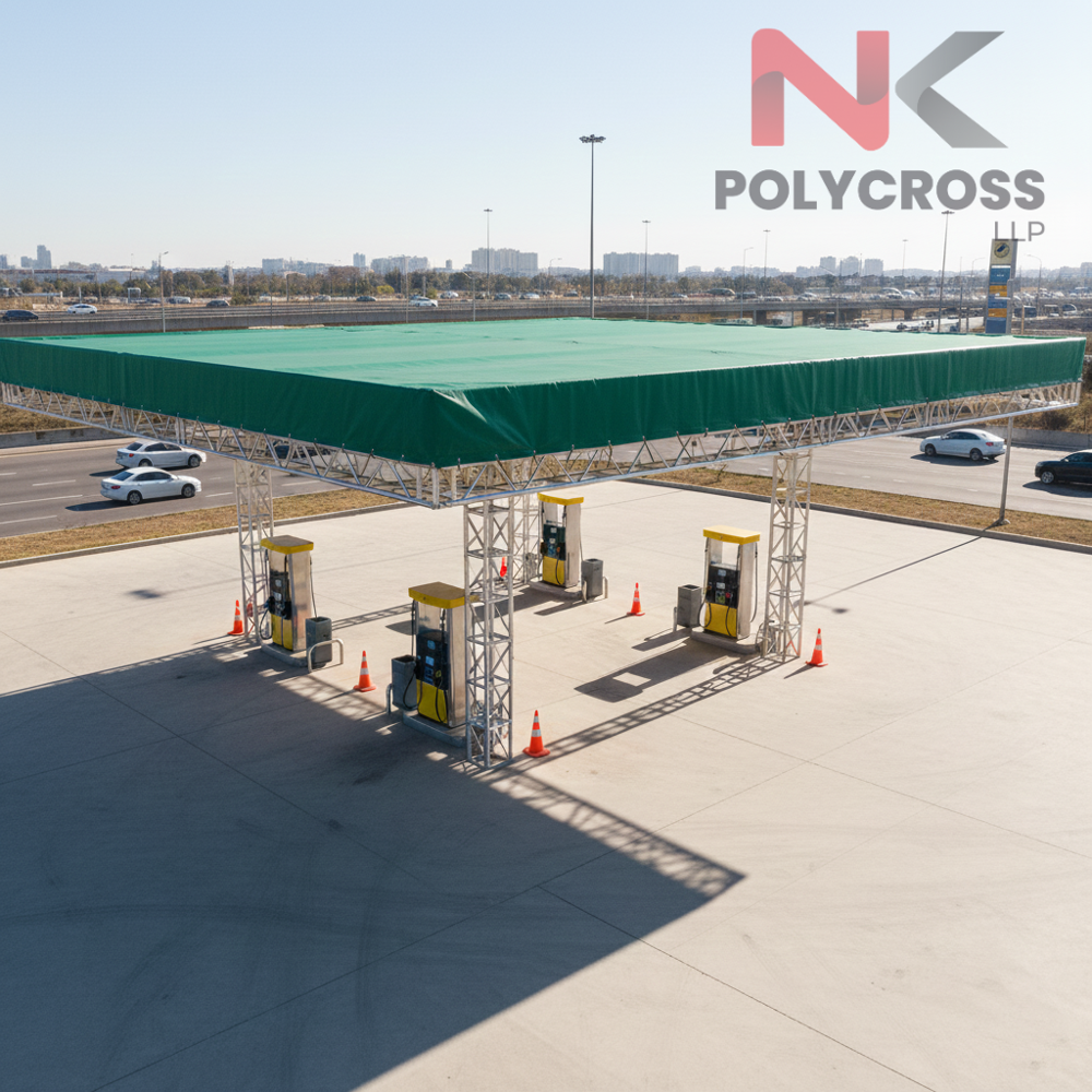 Fuel Pump Station Canopy - Color: Blue