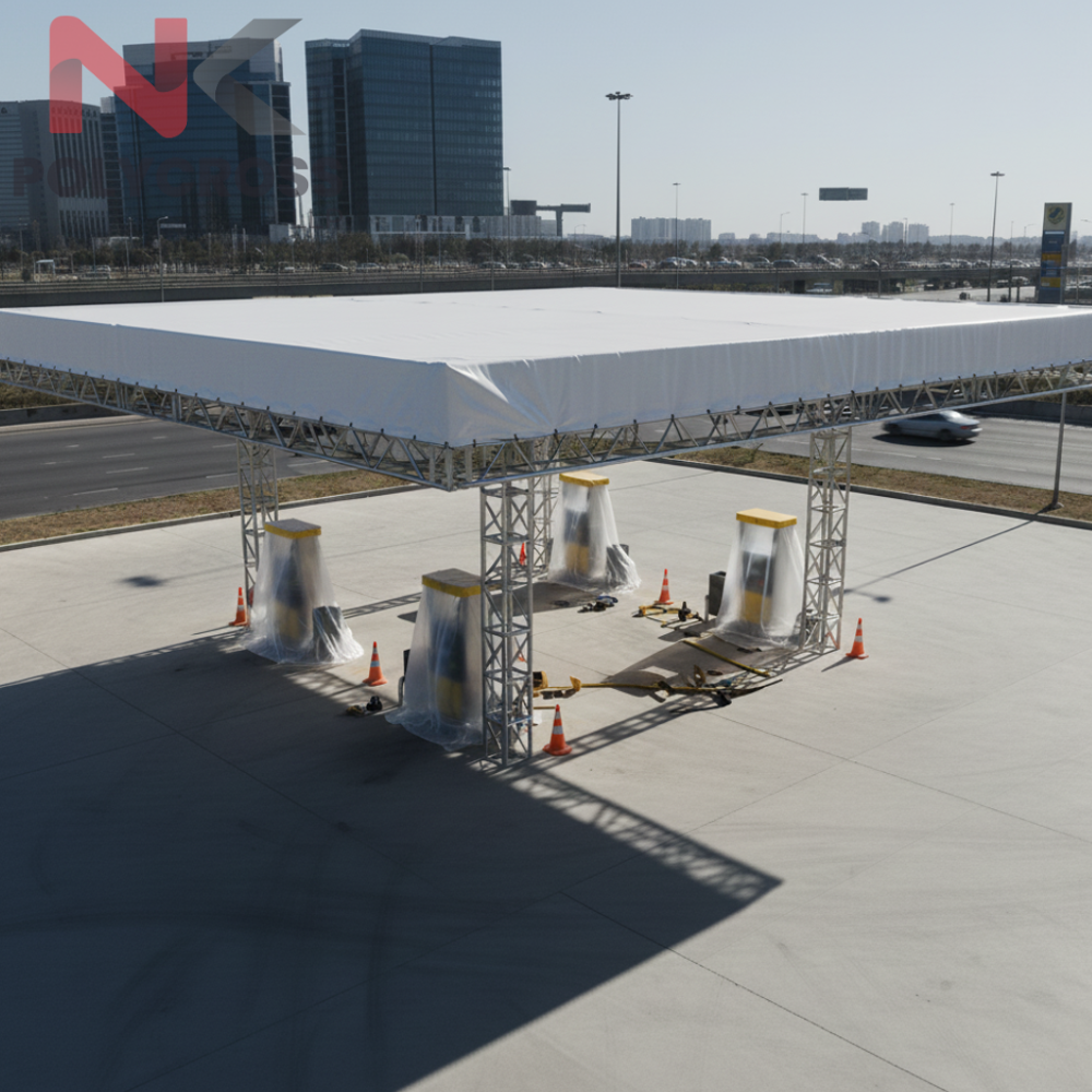 Fuel Pump Station Canopy - Color: Blue