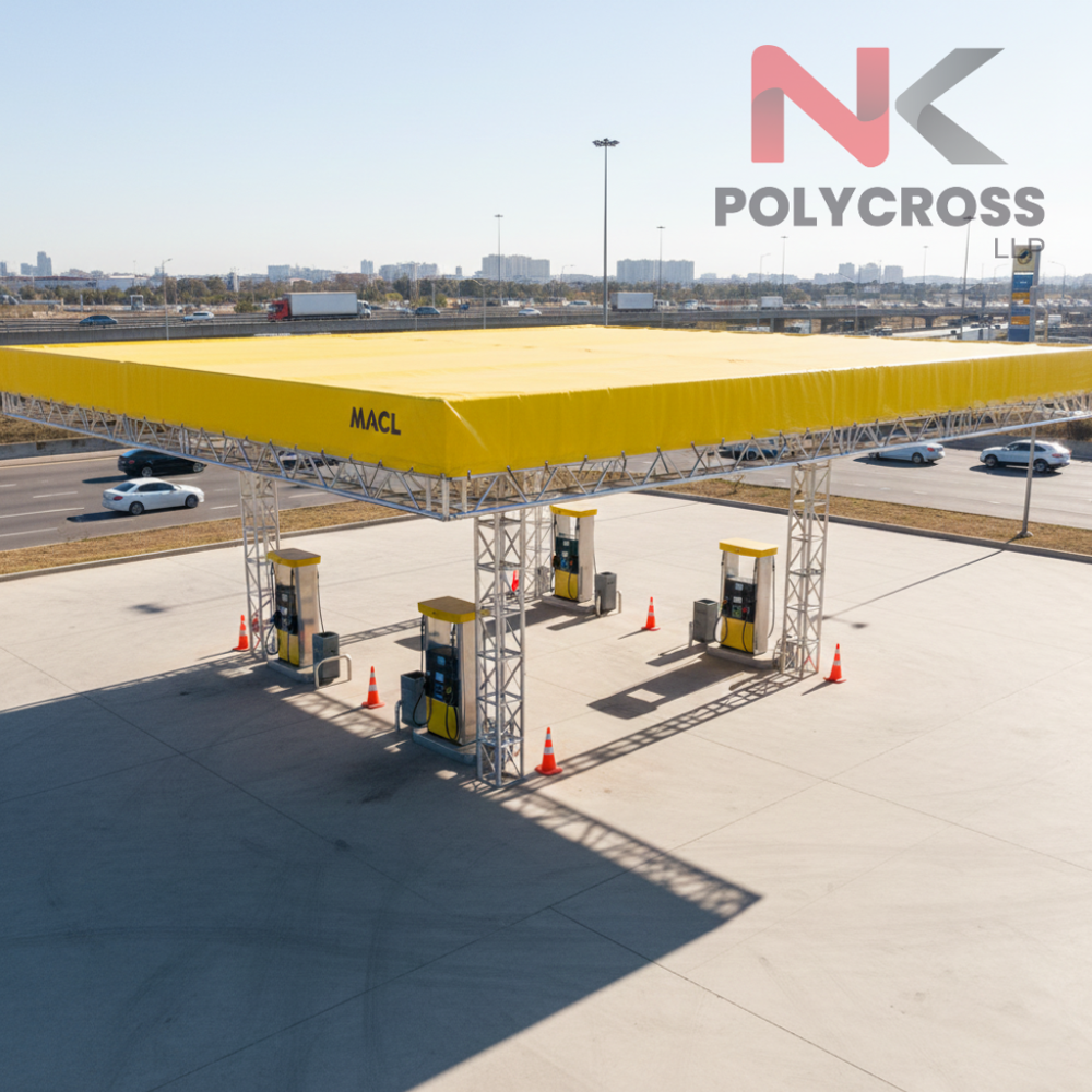 Fuel Pump Station Canopy - Color: Blue