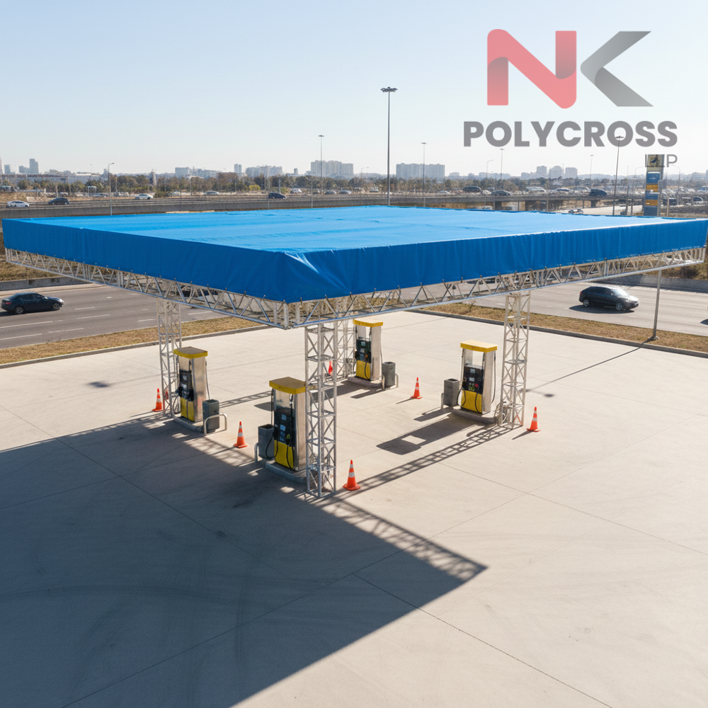 Fuel Pump Station Canopy - Color: Blue
