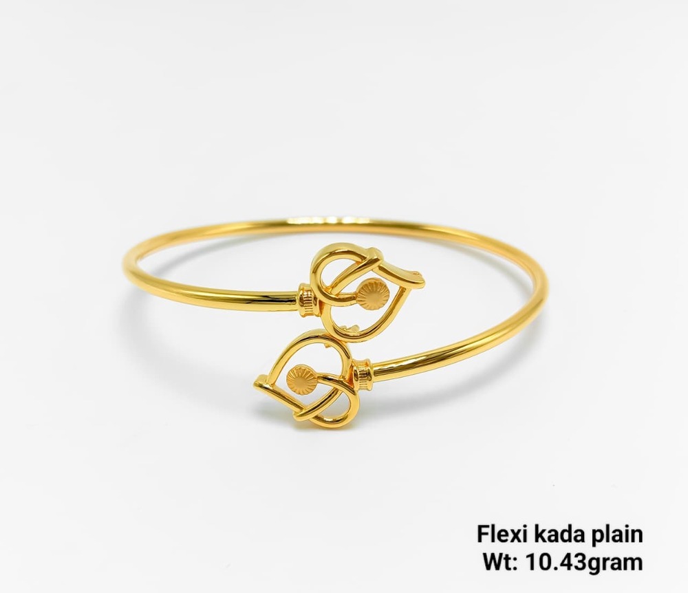 92% New Design Gold Flexi Kada Plain