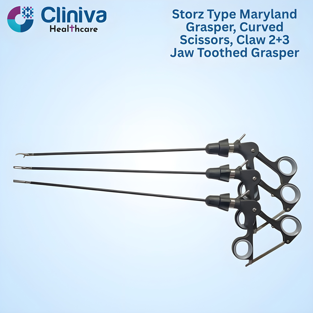 Laparoscopic Storz-Type Maryland Grasper/Curved Scissor/Toothed Grasper