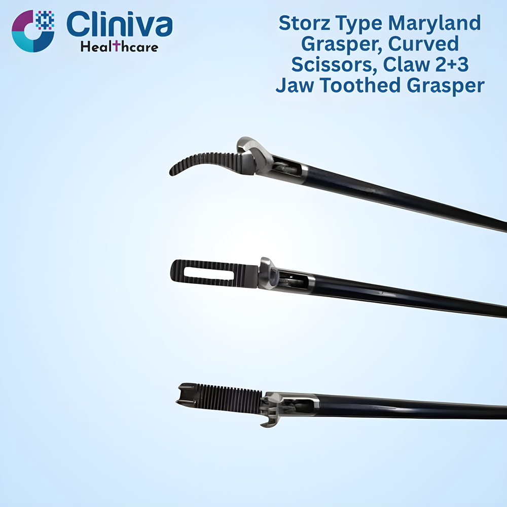 Laparoscopic Storz-Type Maryland Grasper/Curved Scissor/Toothed Grasper