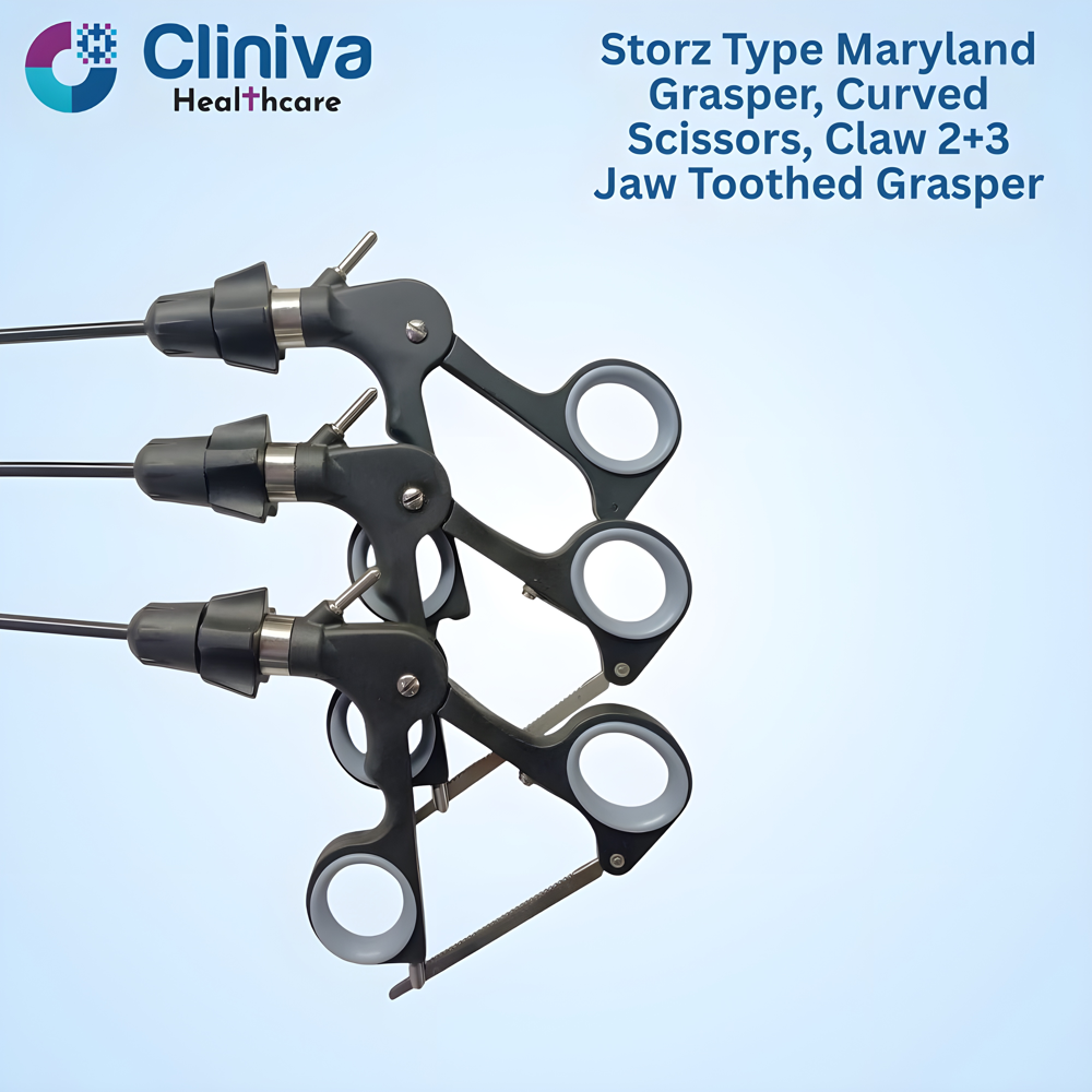 Laparoscopic Storz-Type Maryland Grasper/Curved Scissor/Toothed Grasper