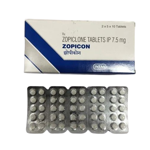 7.5mg Zopiclone Tablet - White, Round Oral Tablet, Immediate Release | Sedative/Hypnotic for Short-Term Insomnia, Blister Pack (100 Tablets)