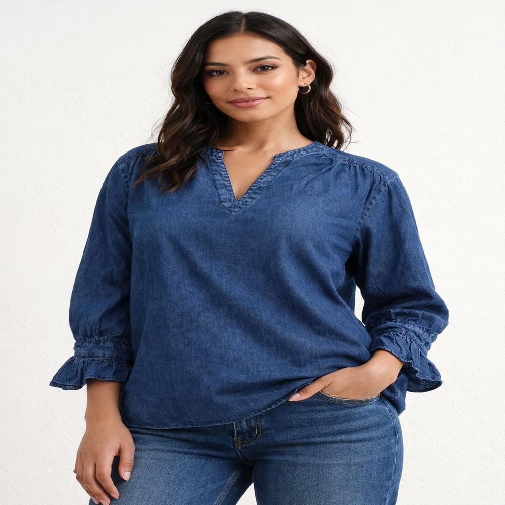 Denim Top - Color: Blue