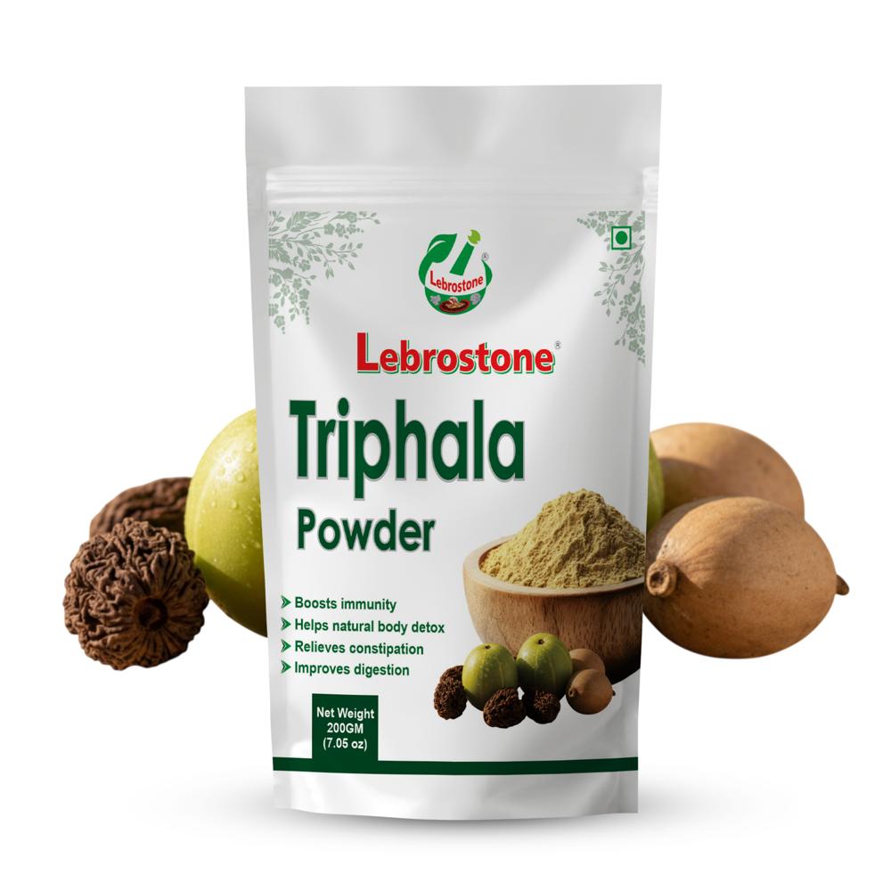 Lebrostone Triphala Powder  Natural Herbal Blend with Amla, Baheda & Harad | Boosts Immunity, Digestion, Skin & Hair Care, Detox(200gm)