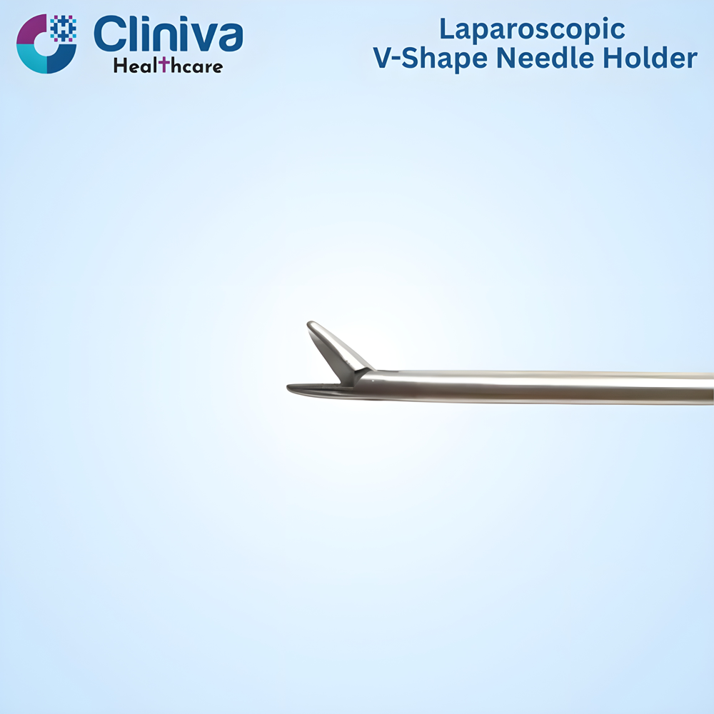 Laparoscopic V-Shape Needle Holder Straight Jaw