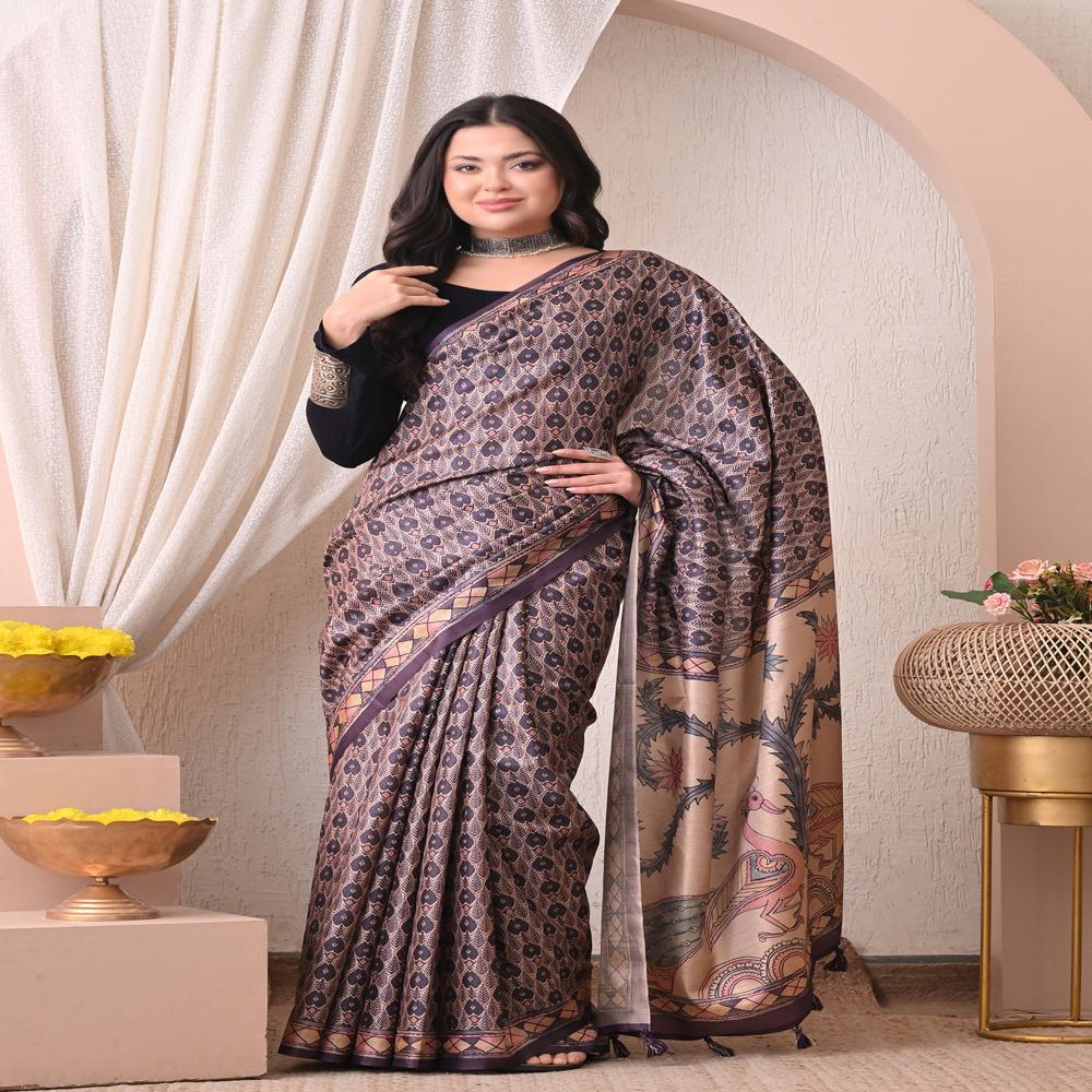 Designer Peacock Pallu Saree