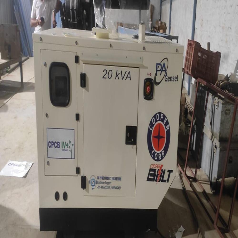 20 Kva Single Phase Cooper Diesel Generator - Color: White