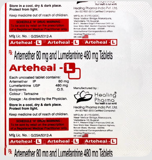 Arteheal Tablet - Dosage Form: 3-day Treatment Schedule Totaling 6 Doses.
