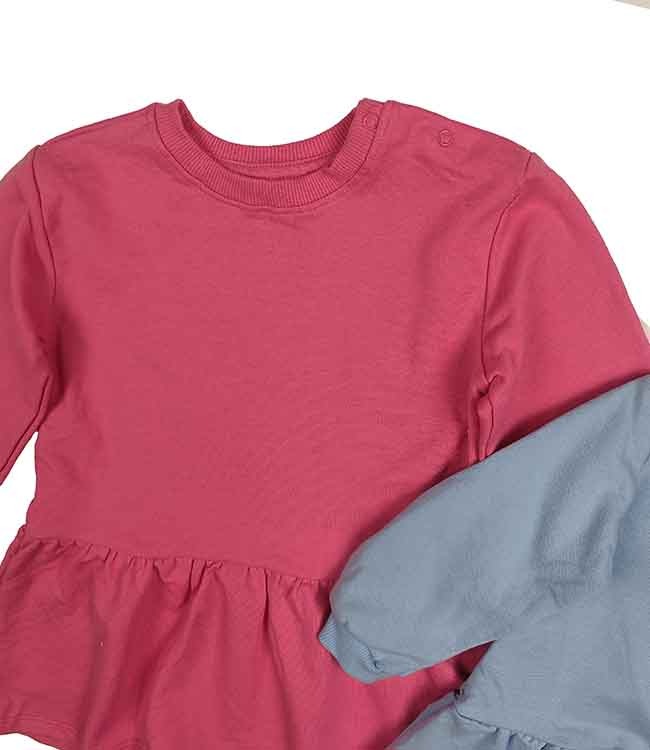 A31208 Fox & Bunny Baby Girls French Terry Dress