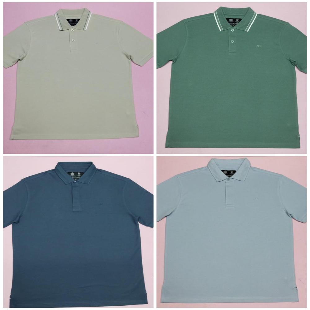 M11518 AUSTIN REED Mens Striped and Solid Textured Polos