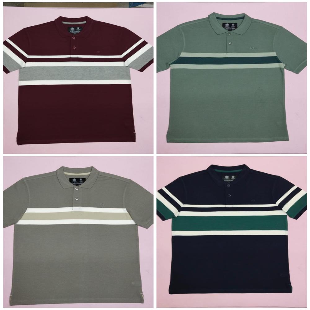 M11518 AUSTIN REED Mens Striped and Solid Textured Polos