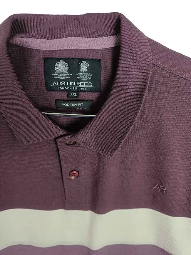 M11518 AUSTIN REED Mens Striped and Solid Textured Polos