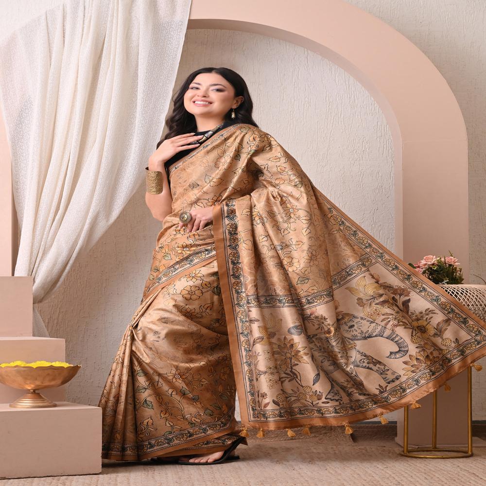 Kalamkari tussar silk Saree