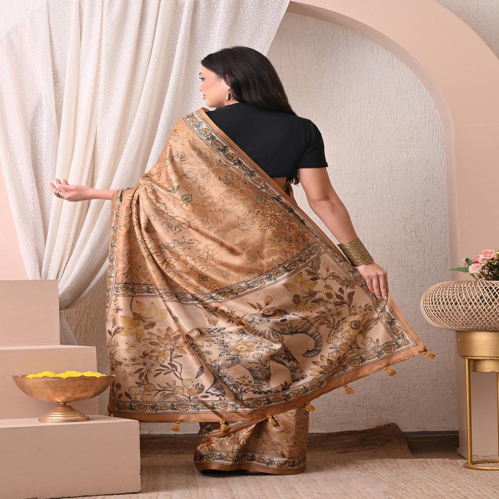 Kalamkari tussar silk Saree