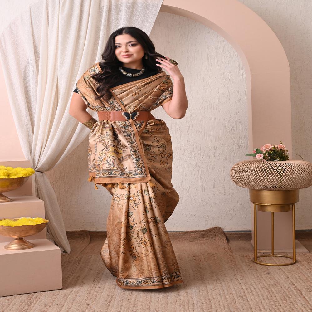 Kalamkari tussar silk Saree