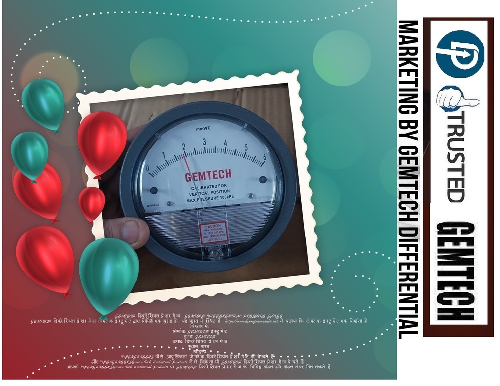 GEMTECH DIFFERENTIAL PRESSURE GAUGE DISTRIBUTOR BY Chand Mohalla,Gandhi Nagar DELHI