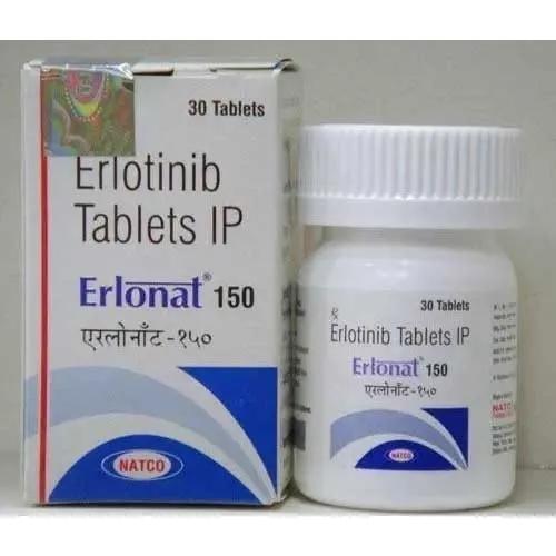 100mg Erlonat Erlotinib Tablets - Erlotinib Hydrochloride, White Tablets, 30 Count | Targeted Therapy, Egfr Inhibitor, Oral Anticancer Agent