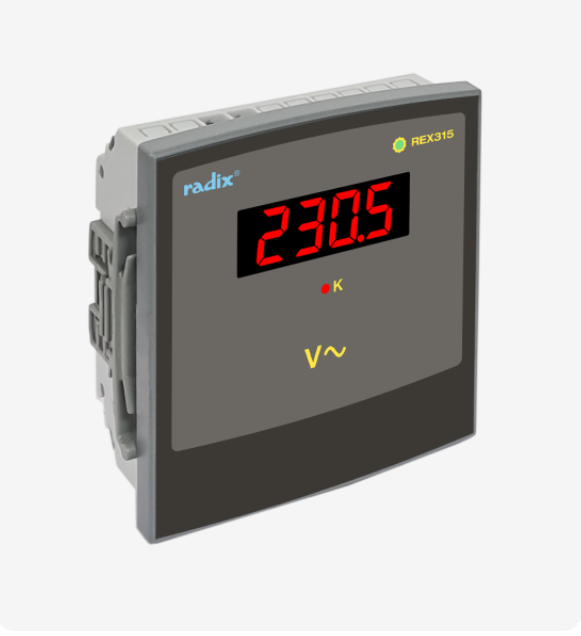 REX315 AC Single Phase Voltmeter ( Radix)  96W X 96H X 45D