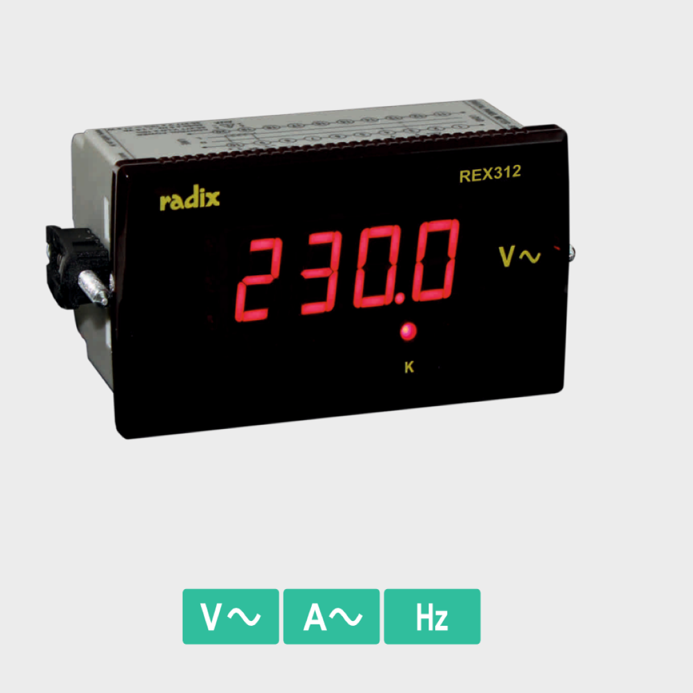 Rex312 Ac Single Phase Voltmeter ( Radix)  96w X 48h X 50d - Material: Pvc