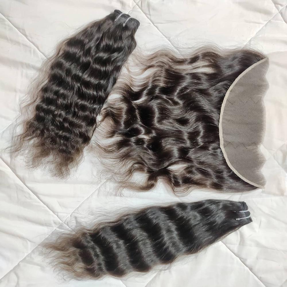 13x6 Wave 18in Frontal Lace and Bundle Sew In Weave Human Hair Extensions