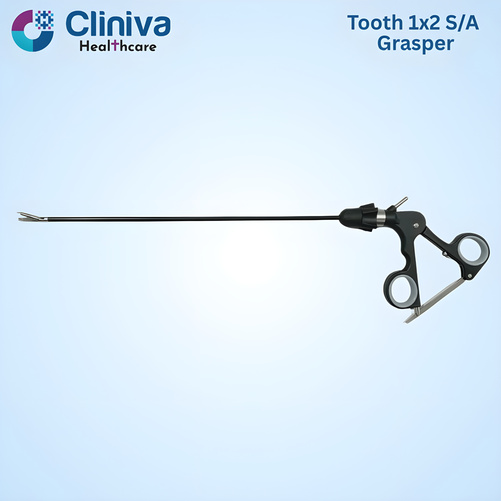 Laparoscopic Single Action 1 x 2 Tooth Grasper