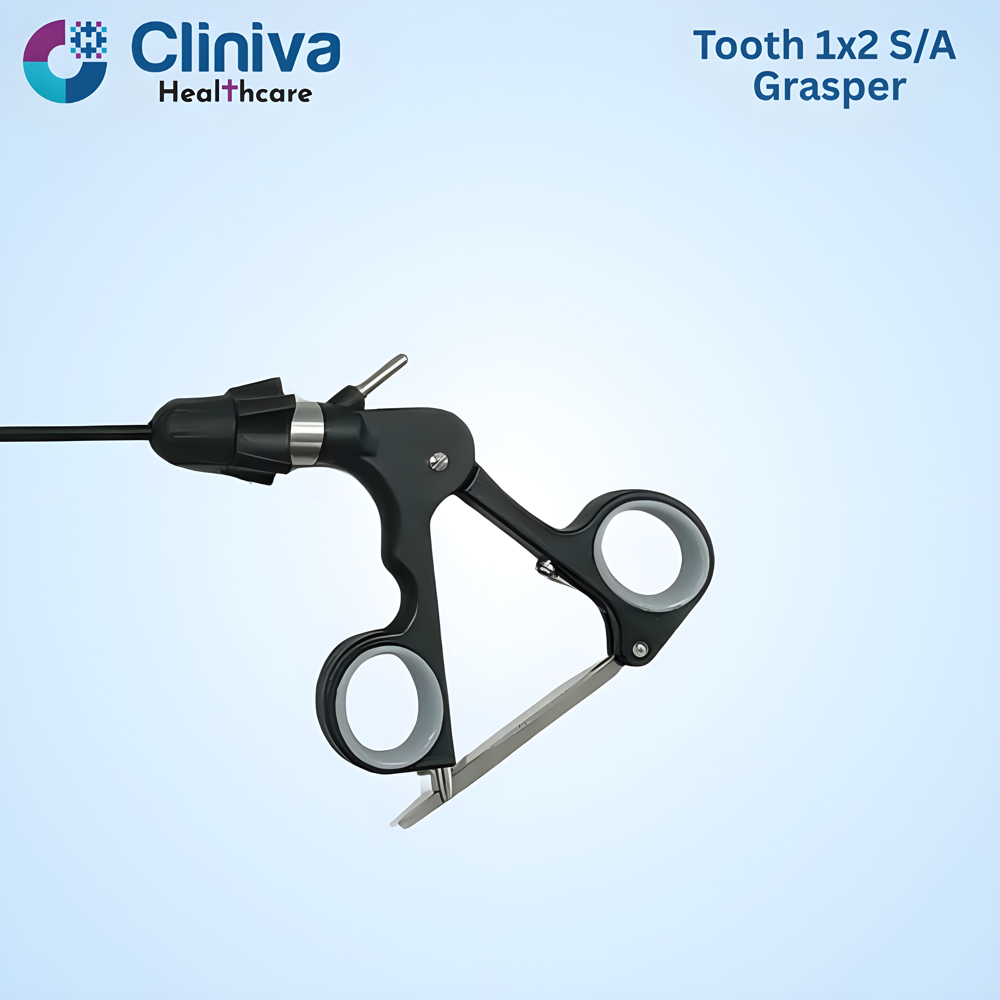 Laparoscopic Single Action 1 x 2 Tooth Grasper