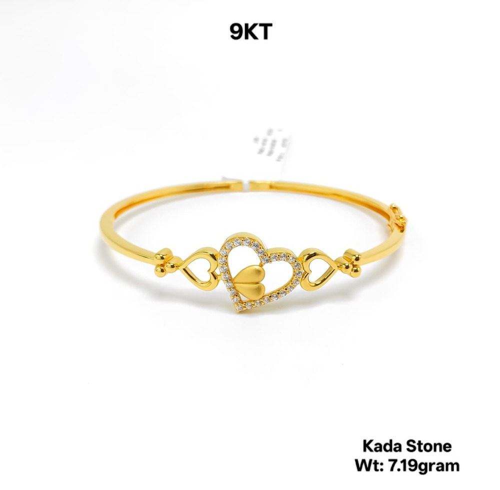9KT New Design Gold Kada Stone
