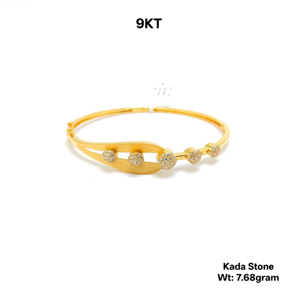 9KT New Design Gold Kada Stone
