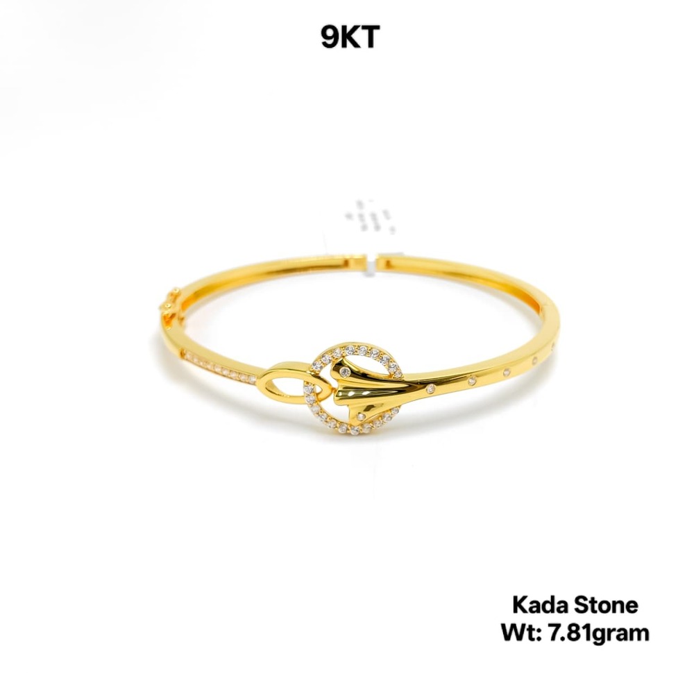9KT New Design Gold Kada Stone