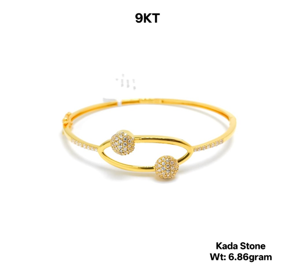9KT New Design Gold Kada Stone