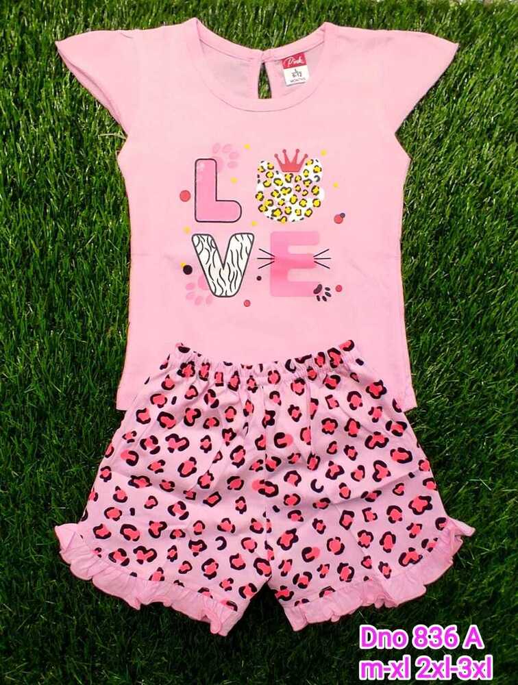 DNo 836A Pink Hot Pant Suit