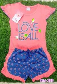 DNo 255 Pink Color Hot Pant Suit