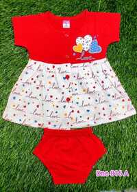 DNo 816A Red And White Hs Frock Suit