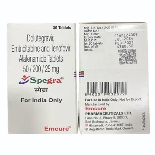 275mg Spegra Dolutegravir Emtricitabinen Tenofovir Alafenamide Tablets
