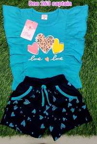 DNo 263 Sky Blue Hot Pant Suit