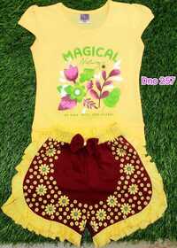 DNo 257 Yellow Hot Pant Suit