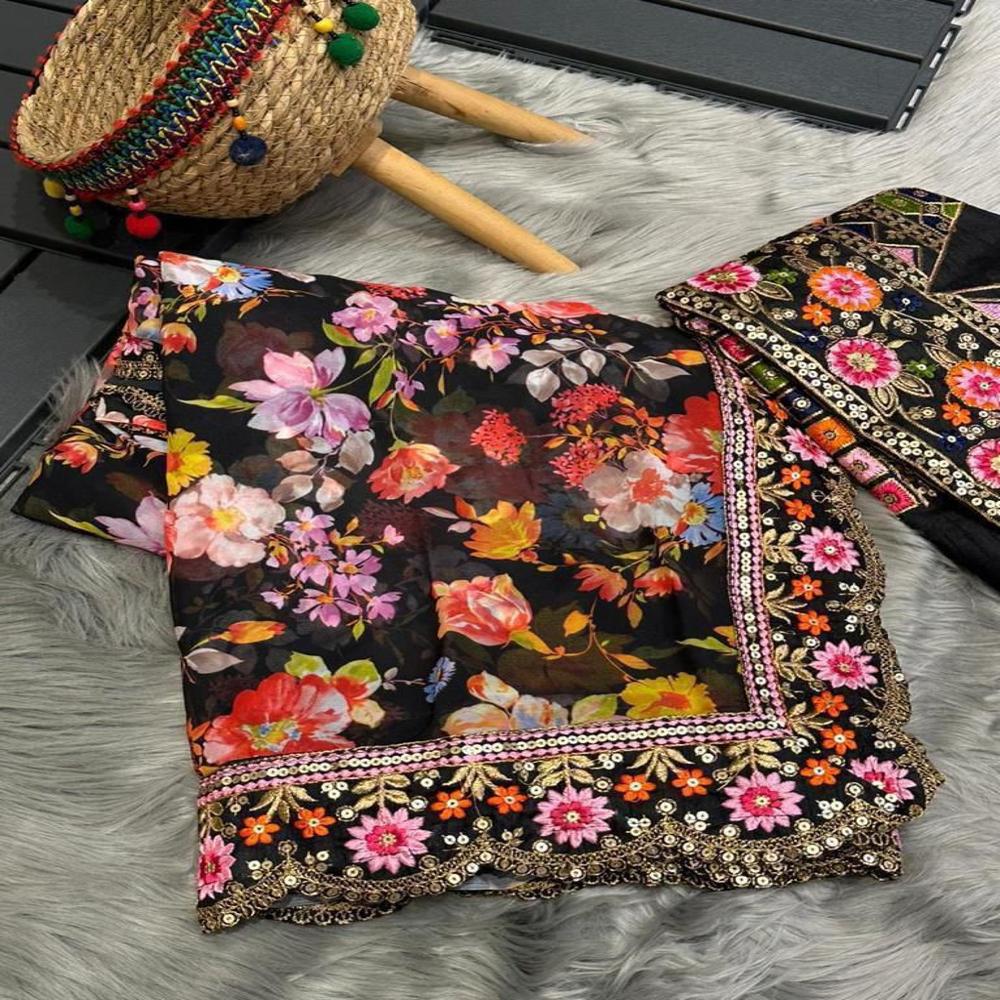 Designer Digital Print Party Saree