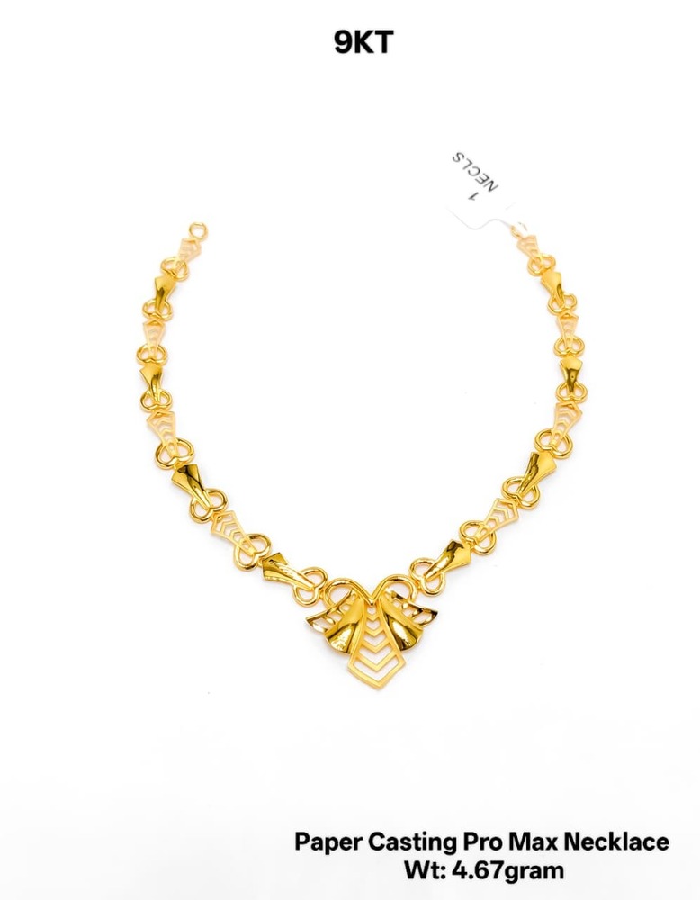 9KT New Design Gold Paper Casting Pro Max Necklace