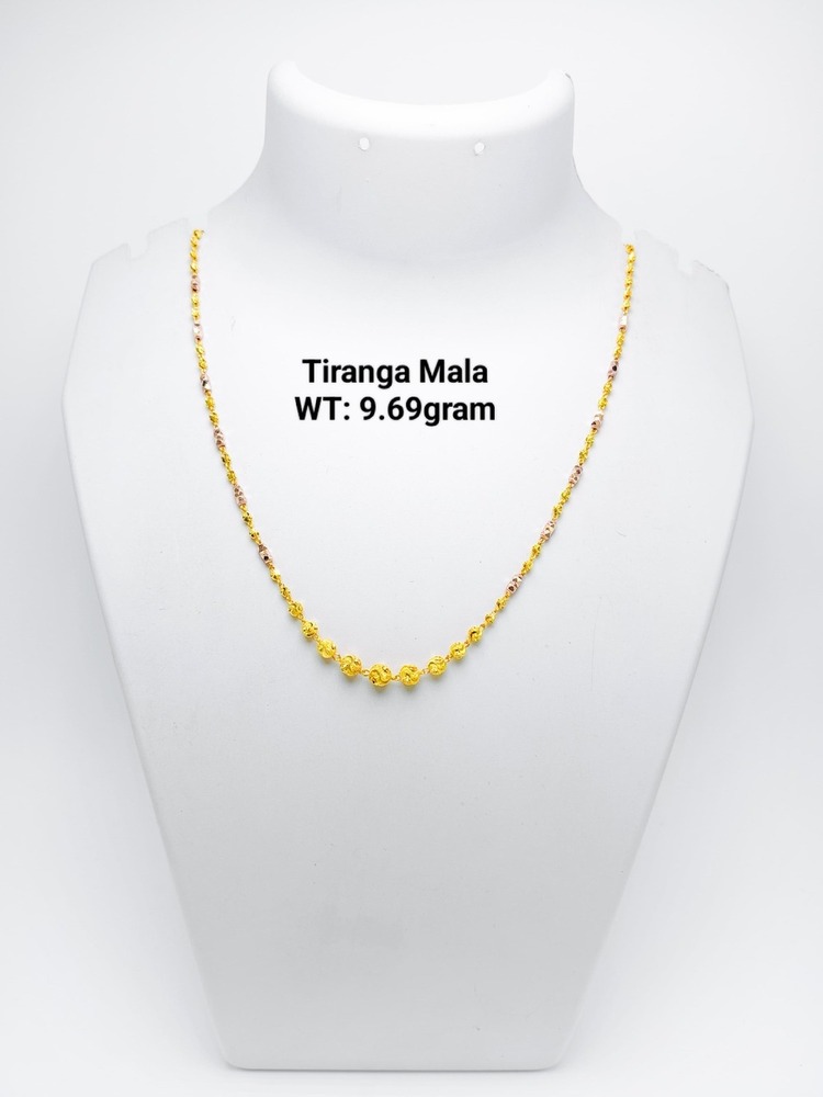 22KT New Design Gold Tiranga Mala