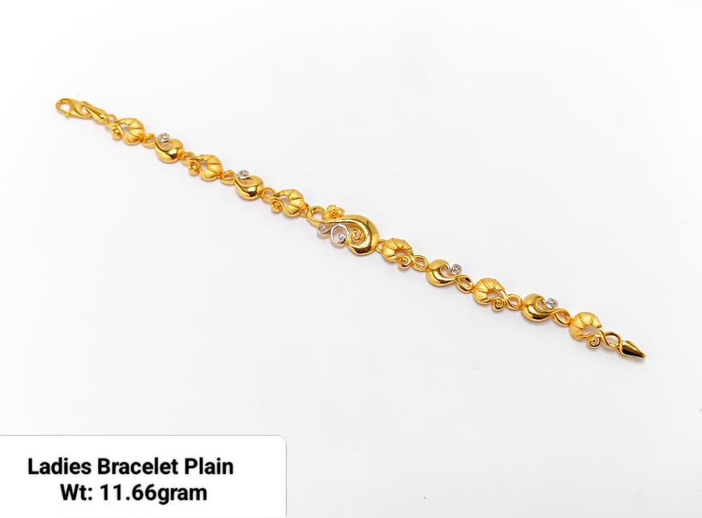 22KT New Design Gold Ladies Bracelet Plain